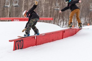 stowe mountain snowboarding gnarbear team rail ramps apparel snow skiing ski